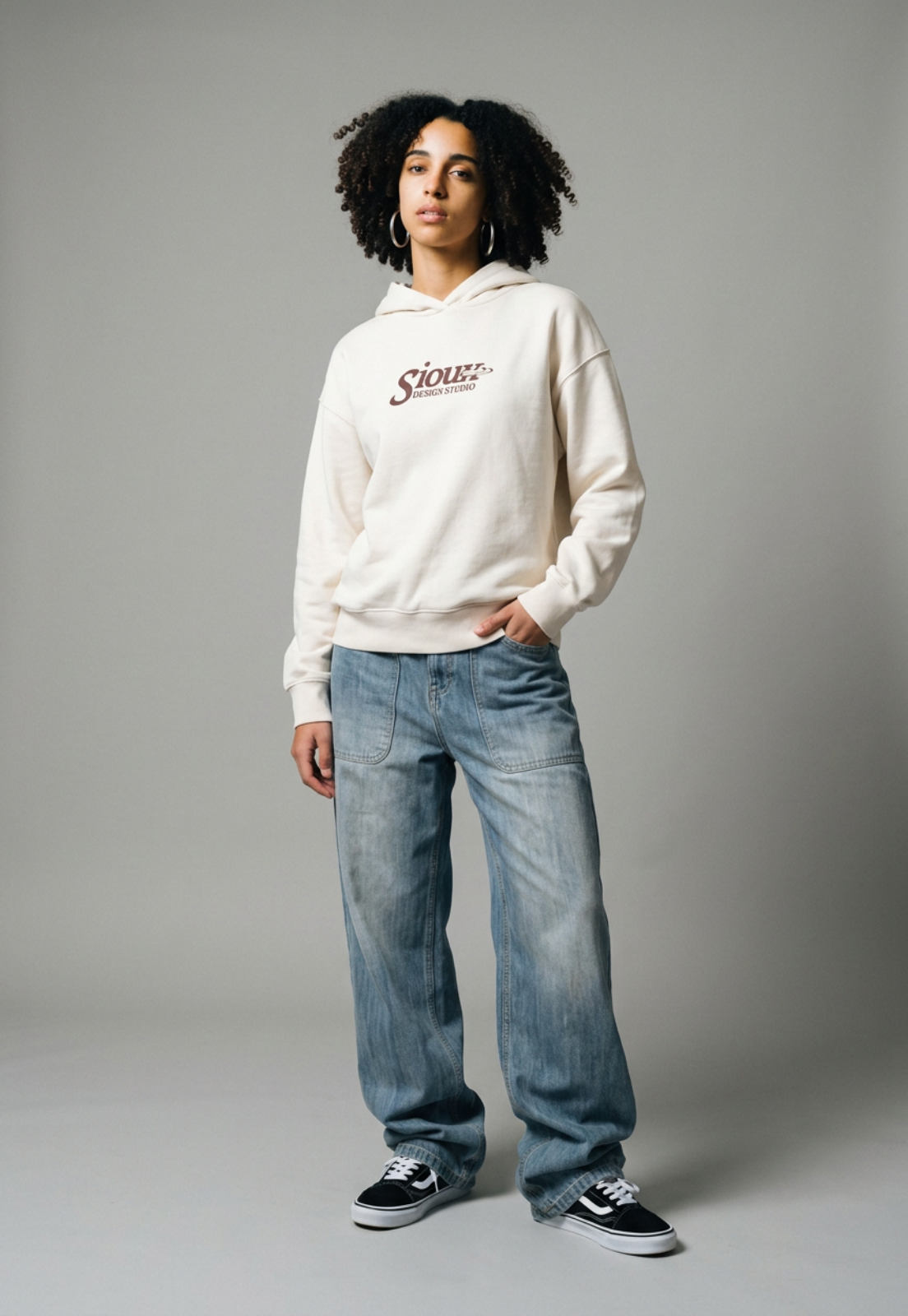 Polerón Mujer Hoodie Stars Back Crudo 3