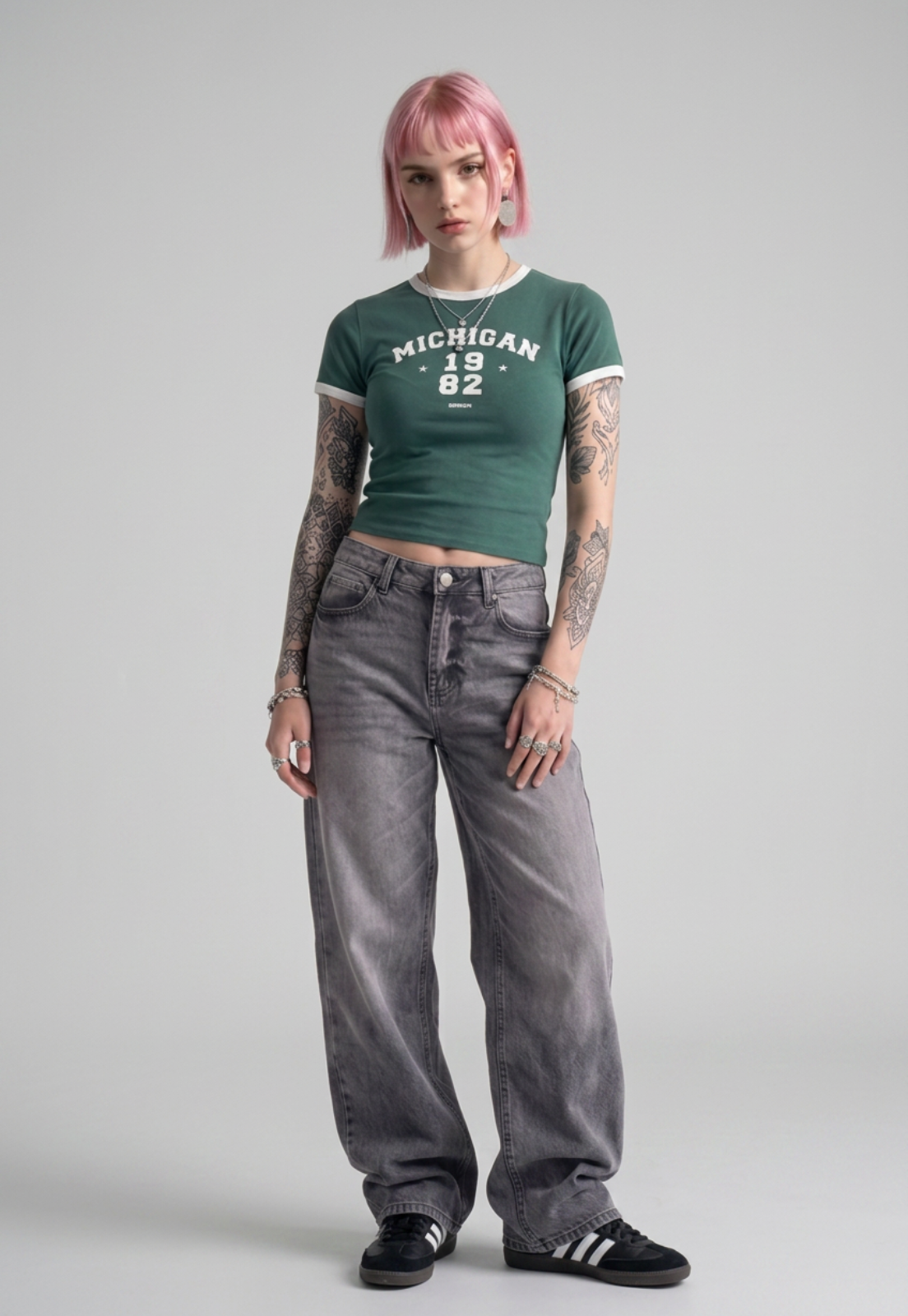 Polera Mujer Estampado Número Verde 2