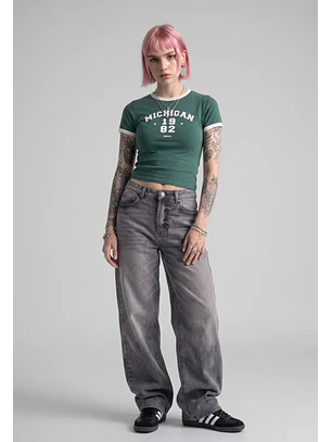Polera Mujer Estampado Número Verde