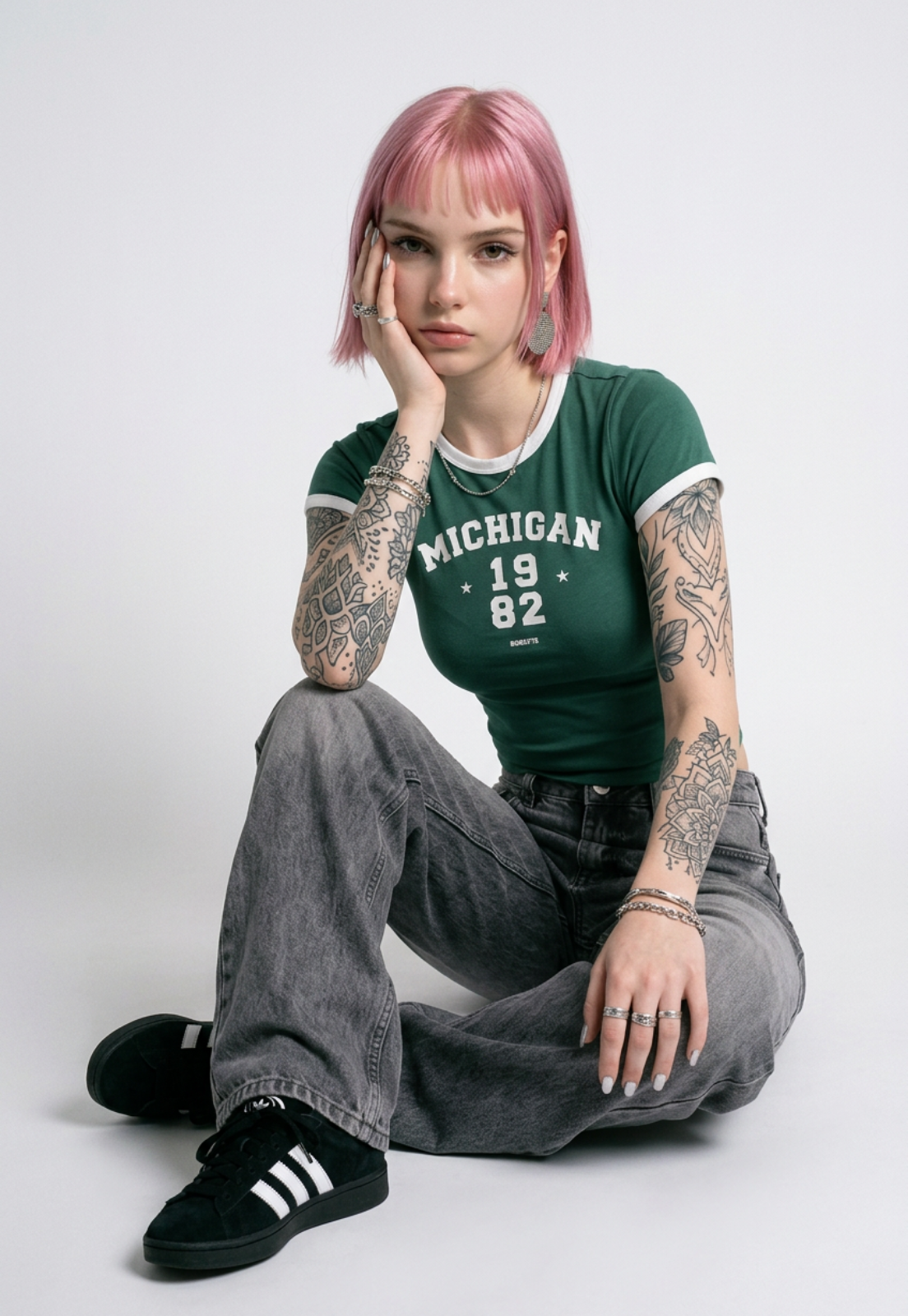 Polera Mujer Estampado Número Verde 4