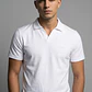 Polera Hombre Piqué Cuello V Blanco - Miniatura 3