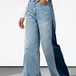 Jeans Mujer Extra Wide Led Bicolor Celeste - Miniatura 3