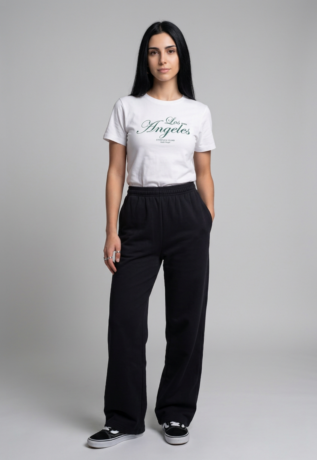 Pantalón Buzo Mujer Extra Baggy Negro 1