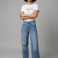 Jeans Mujer Baggy Tiro Alto Proceso Celeste - Miniatura 1