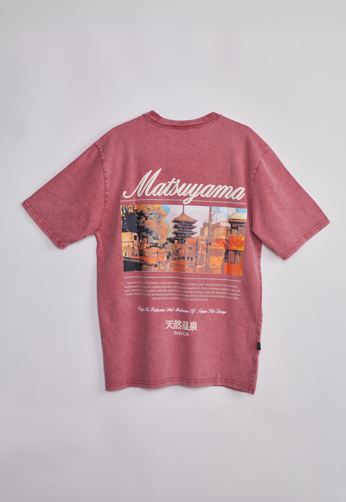 Polera Hombre Lavada Oriental Rojo 2