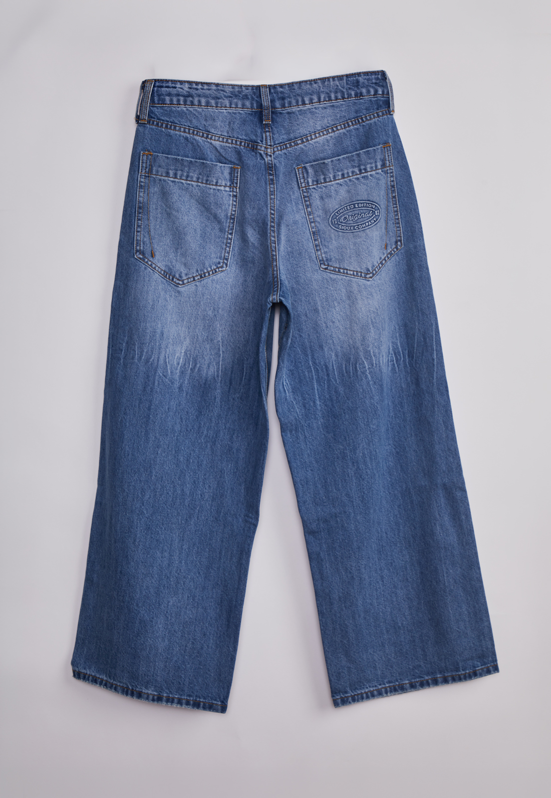 Jeans Mujer Baggy Tiro Alto Proceso Celeste 6