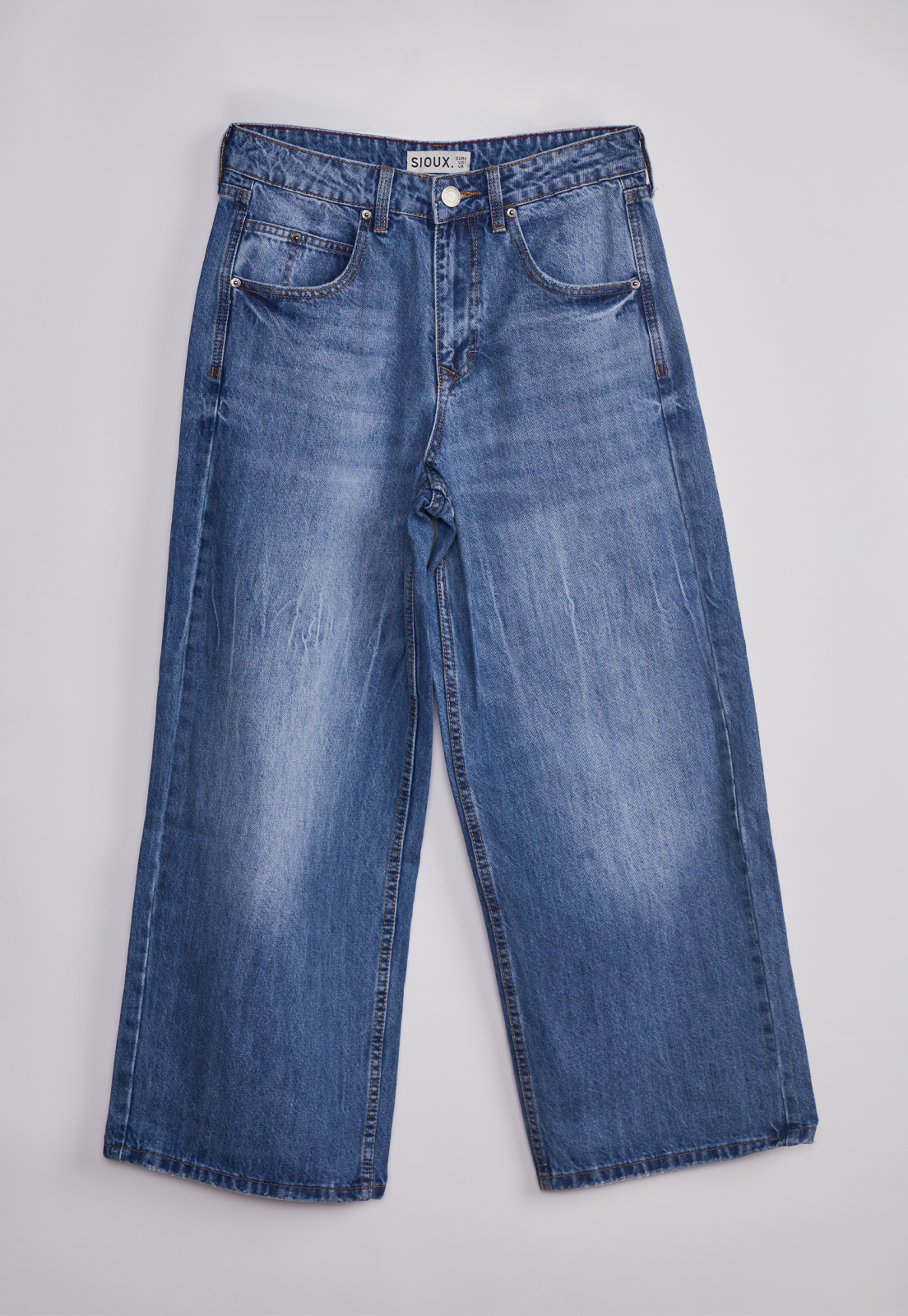 Jeans Mujer Baggy Tiro Alto Proceso Celeste 5