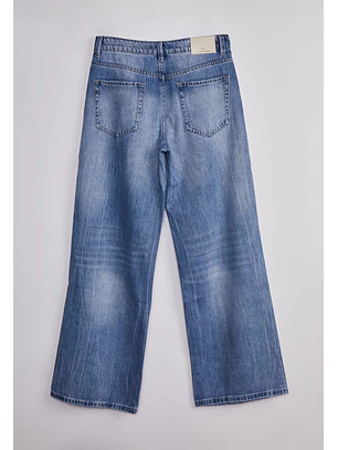 Jeans Mujer Relaxed Basta Tiro Bajo Celeste