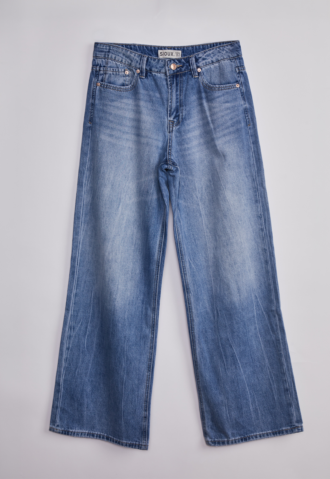 Jeans Mujer Relaxed Basta Tiro Bajo Celeste 1