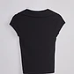 Polera Mujer Cuellos Broches Delantero Negro - Miniatura 2