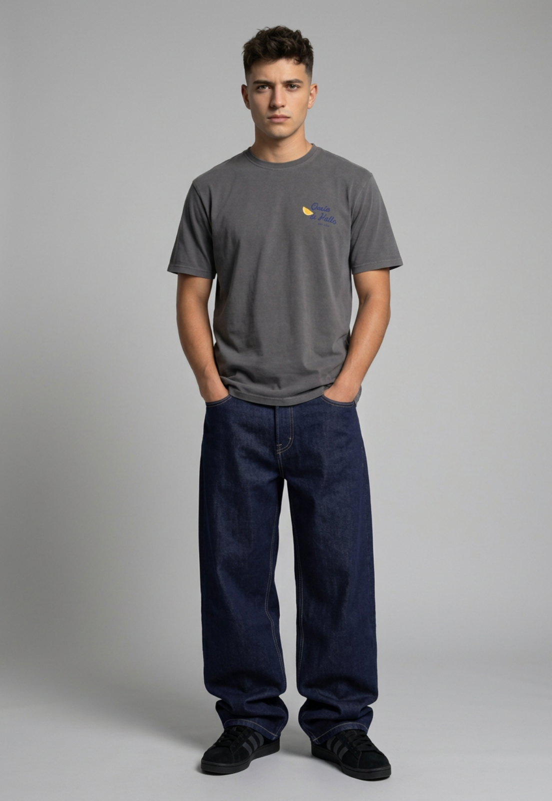 Jeans Hombre Super Baggy Raw Azul 1