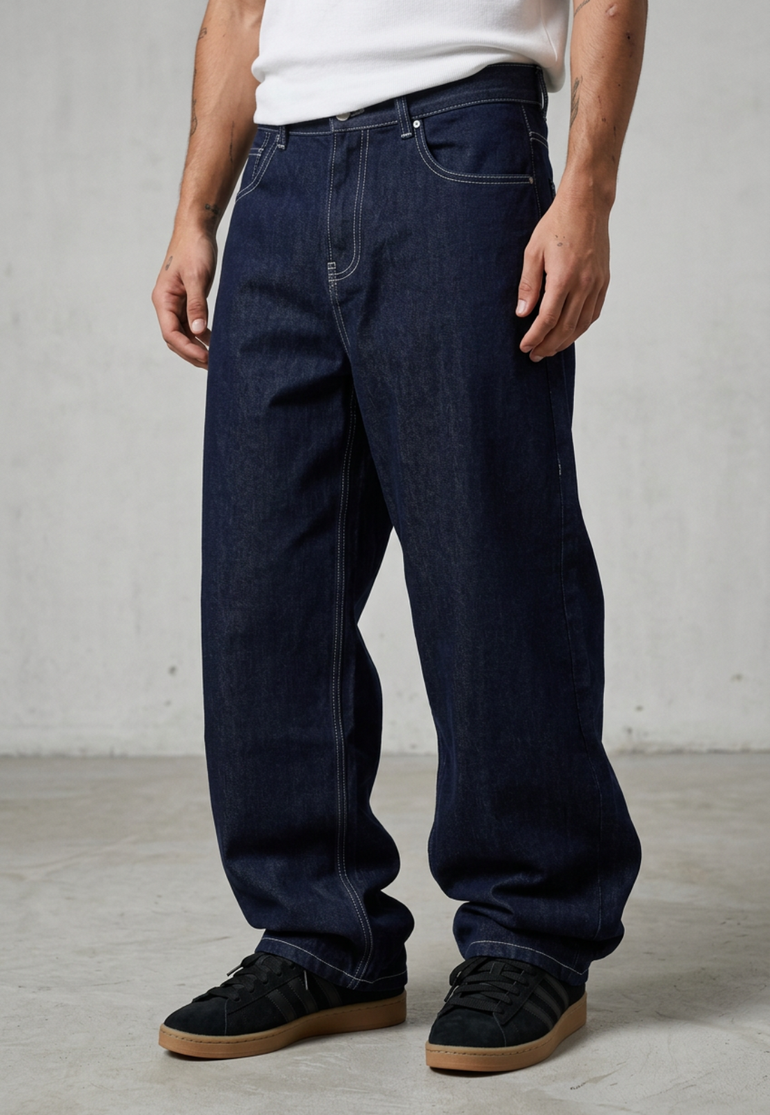 Jeans Hombre Super Baggy Raw Azul 2