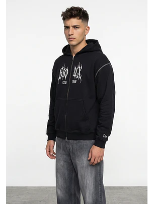 Polerón Hombre Boxy Fit Costuras Negro