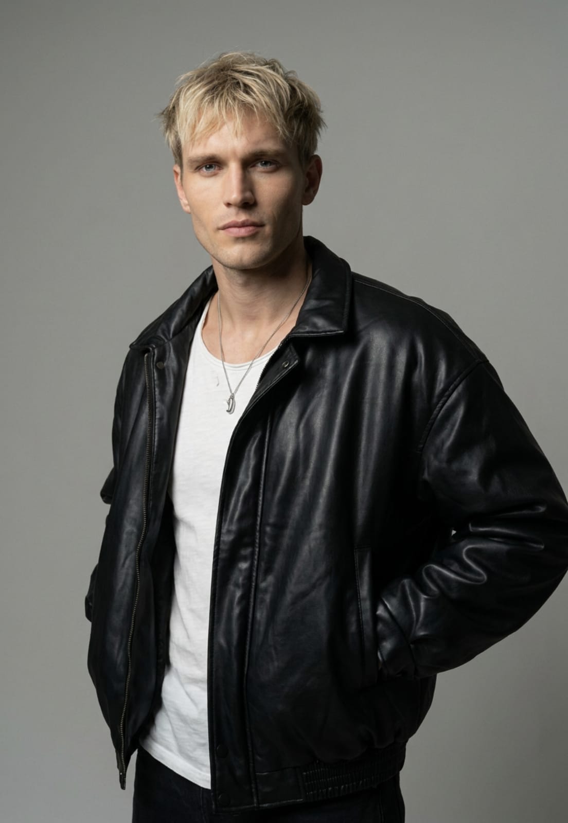 Chaqueta Hombre Efecto Piel Negro Sioux 1