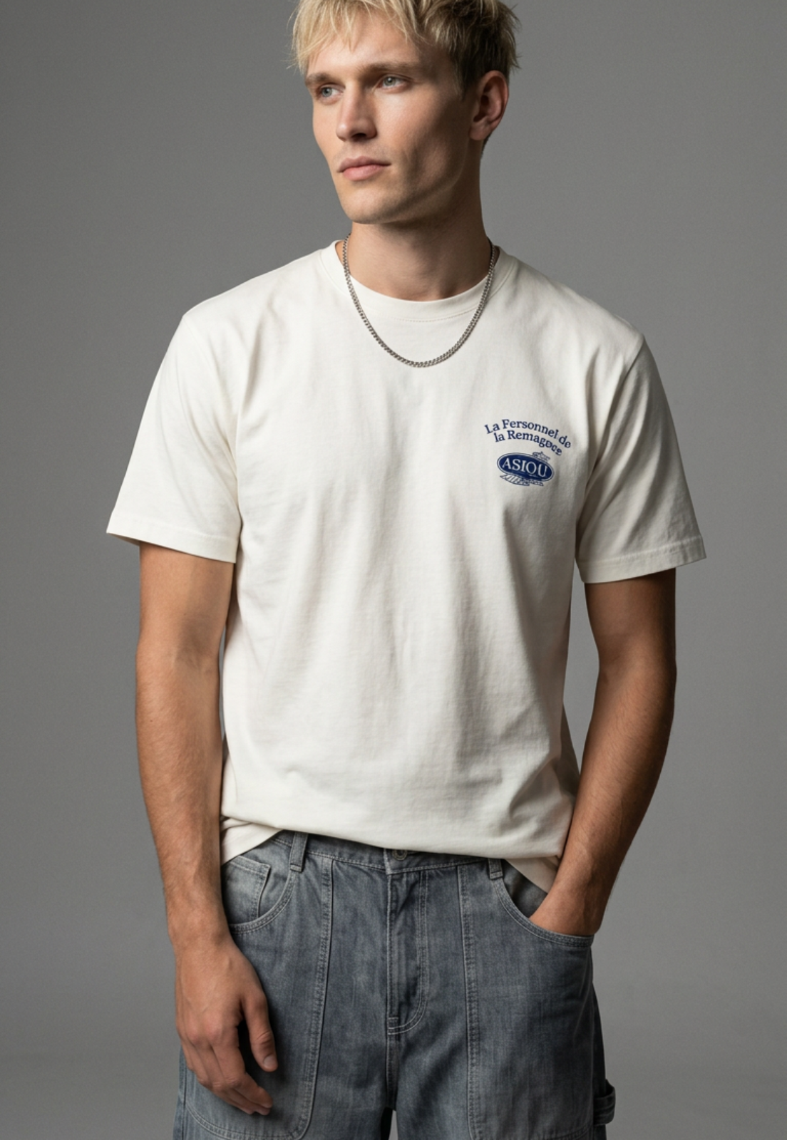 Polera Hombre Croissant Blanco 4