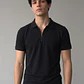 Polera Hombre Piqué Cierre Negro - Miniatura 1