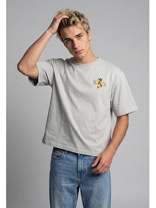 Polera Hombre Relaxed Limones Gris