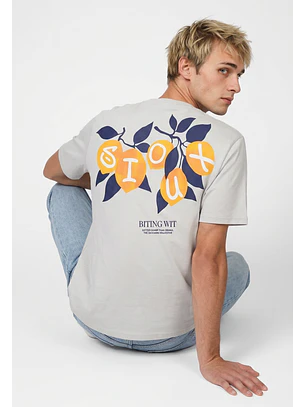 Polera Hombre Relaxed Limones Gris