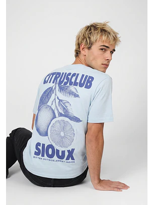 Polera Hombre Relaxed Naranjas Celeste