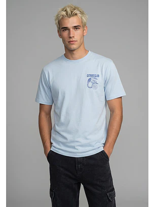 Polera Hombre Relaxed Naranjas Celeste