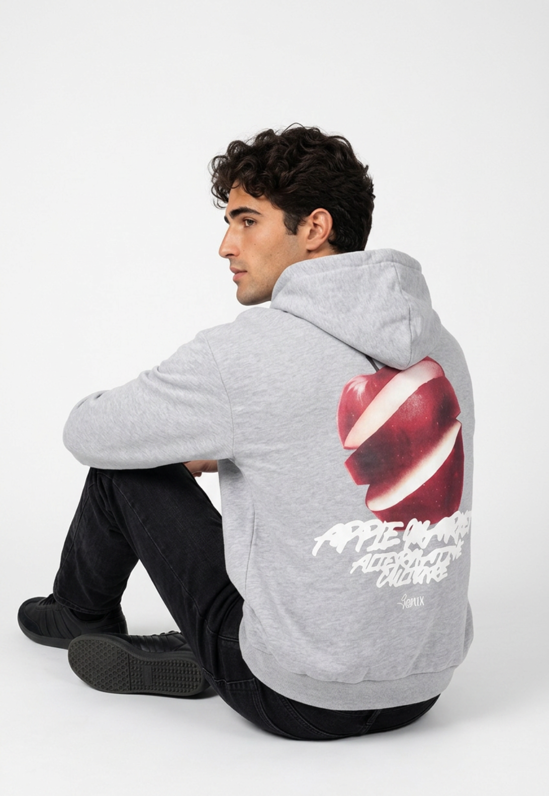 Polerón Hombre Manzanas Gris 4