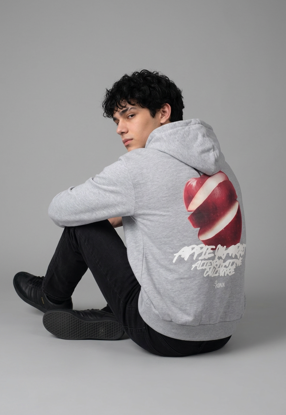 Polerón Hombre Manzanas Gris 2
