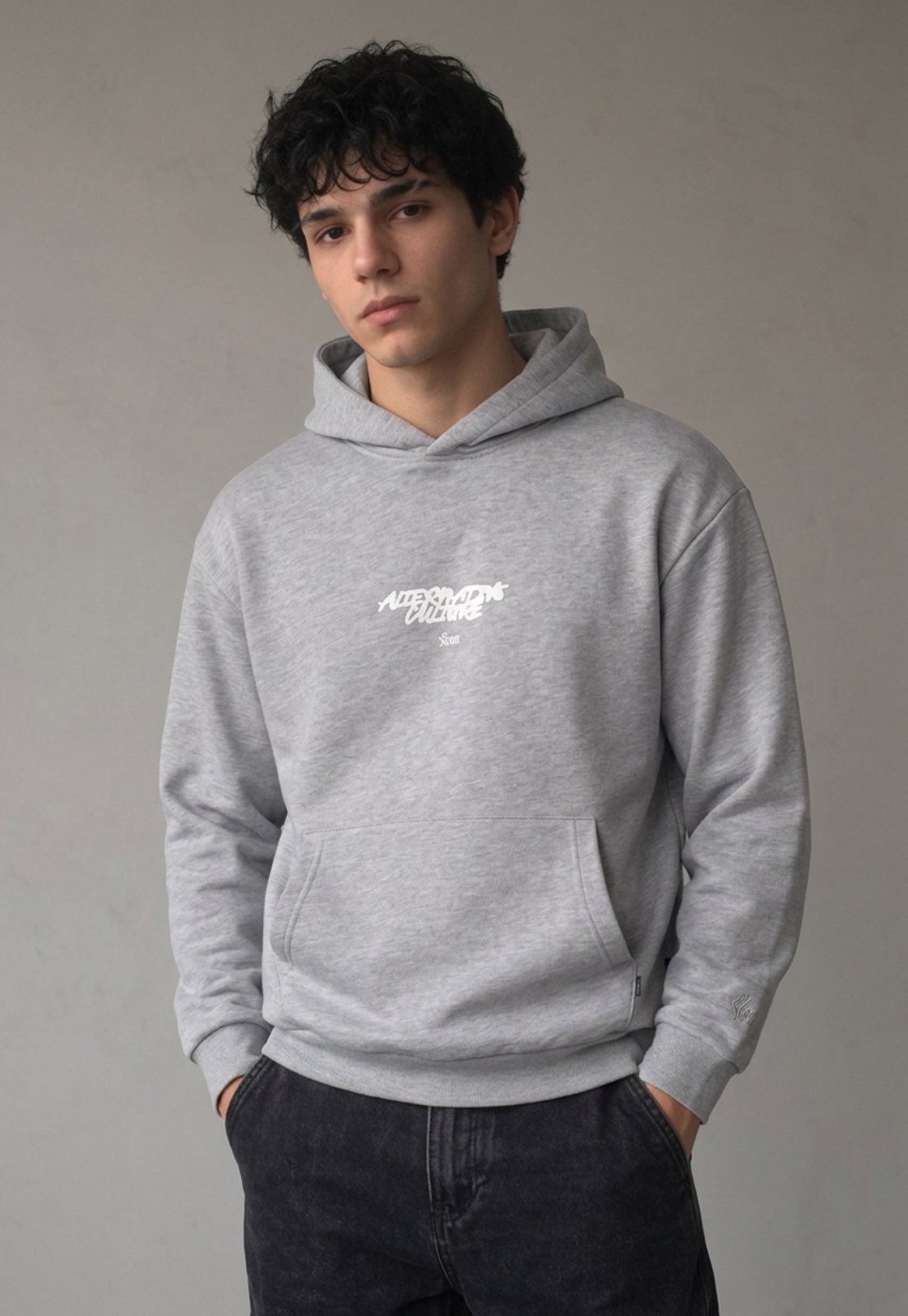 Polerón Hombre Manzanas Gris 1
