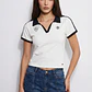 Polera Mujer Varsity Cuello Blanco - Miniatura 1