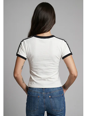 Polera Mujer Varsity Cuello Blanco