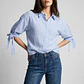 Blusa Mujer Lazos Mangas Celeste - Miniatura 1