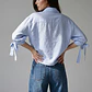 Blusa Mujer Lazos Mangas Celeste - Miniatura 2