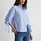 Blusa Mujer Lazos Mangas Celeste - Miniatura 3