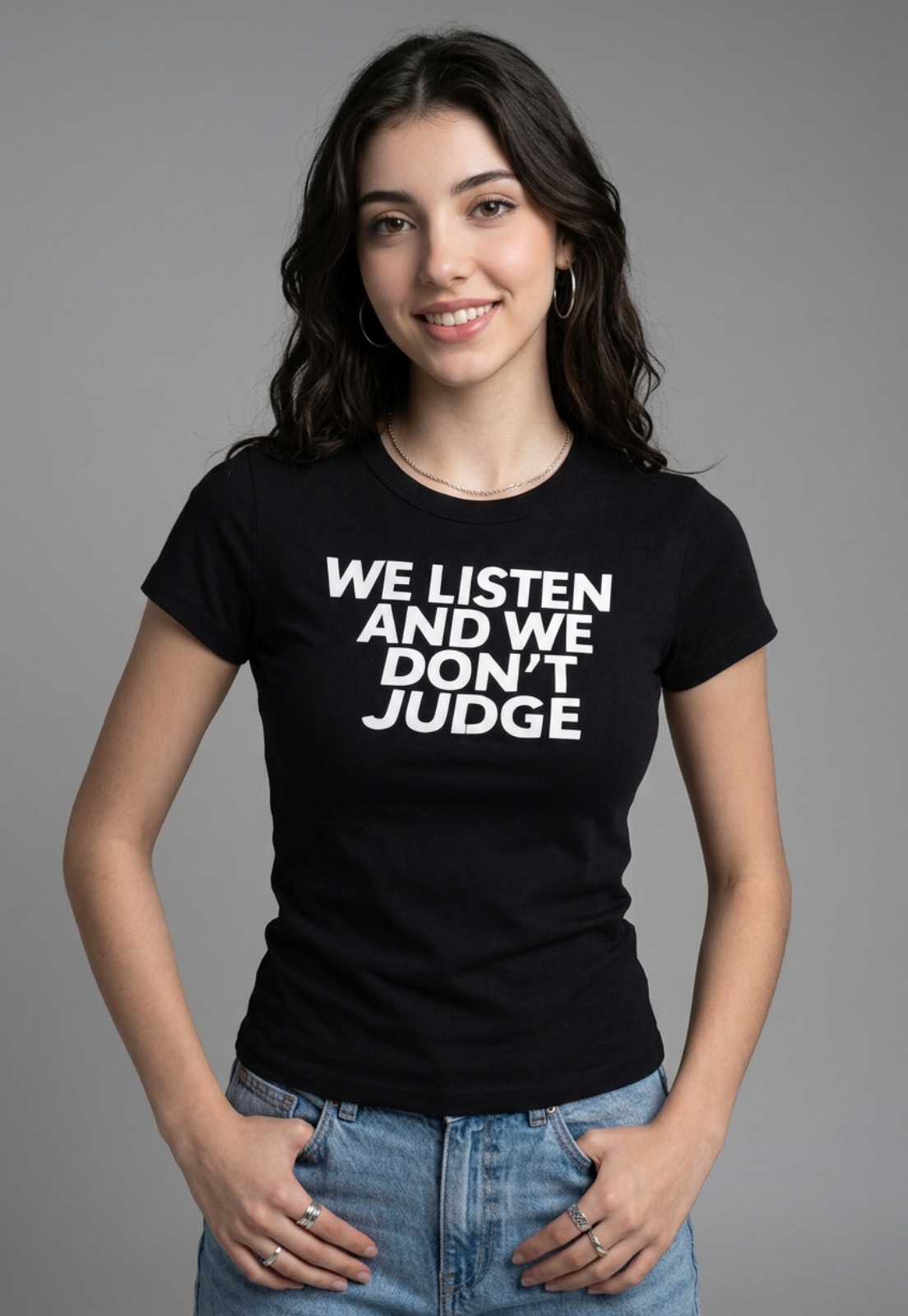 Polera Mujer Frases Negro 1