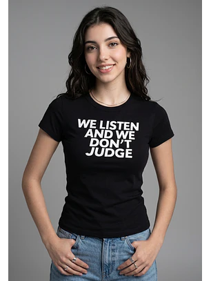 Polera Mujer Frases Negro