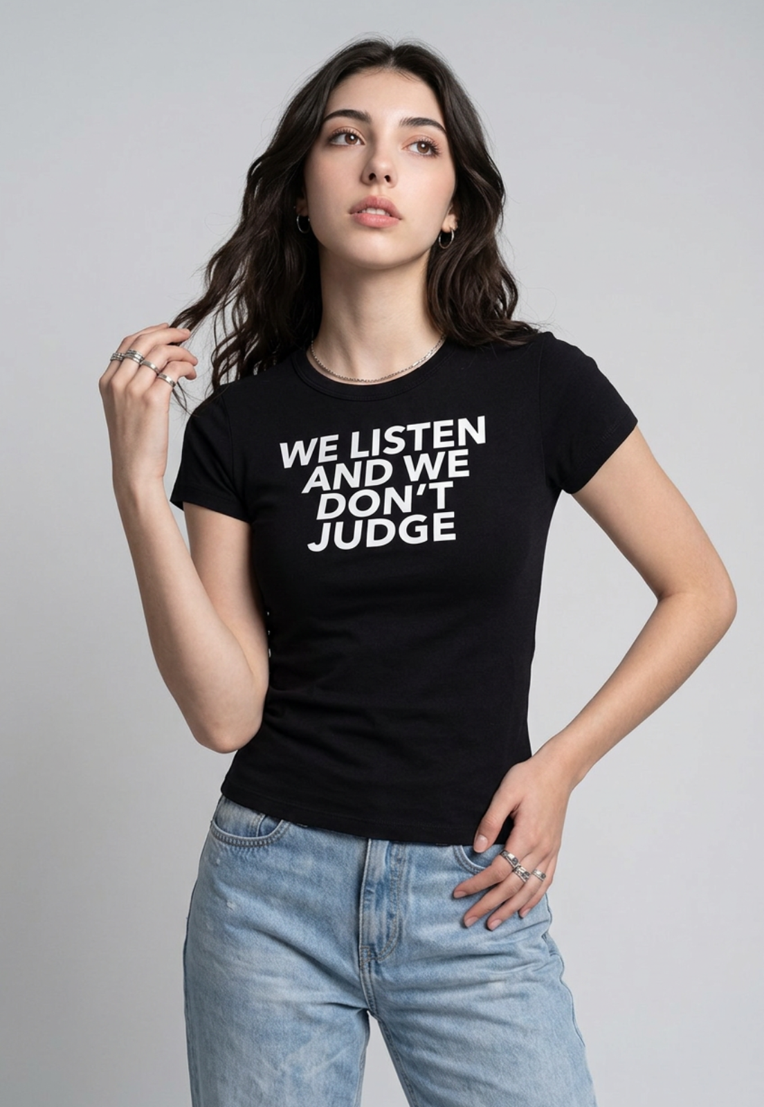 Polera Mujer Frases Negro 4