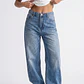 Jeans Mujer Wide Leg Tiro Alto Proceso Azul - Miniatura 1