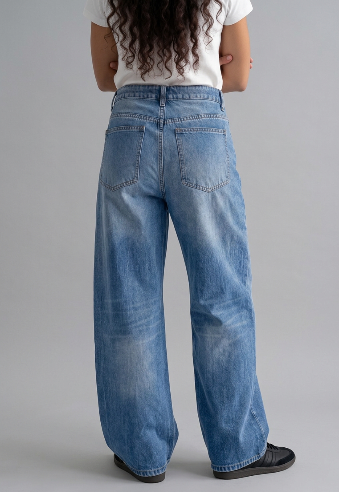 Jeans Mujer Wide Leg Tiro Alto Proceso Azul 2