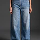 Jeans Mujer Wide Leg Tiro Alto Proceso Azul - Miniatura 3