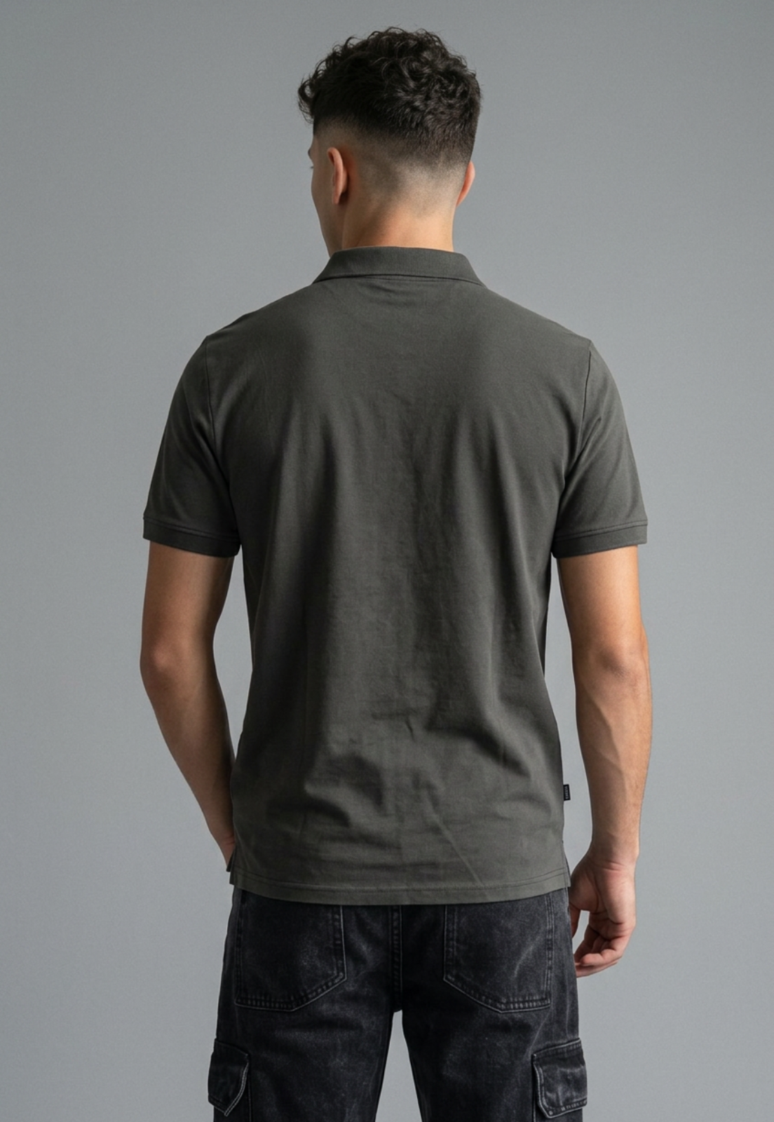 Polera Hombre Cuello Camisa Verde 2