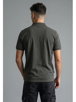 Polera Hombre Cuello Camisa Verde