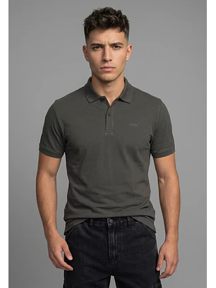 Polera Hombre Cuello Camisa Verde
