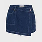 Falda Mujer Denim Raw Costuras Azul - Miniatura 1