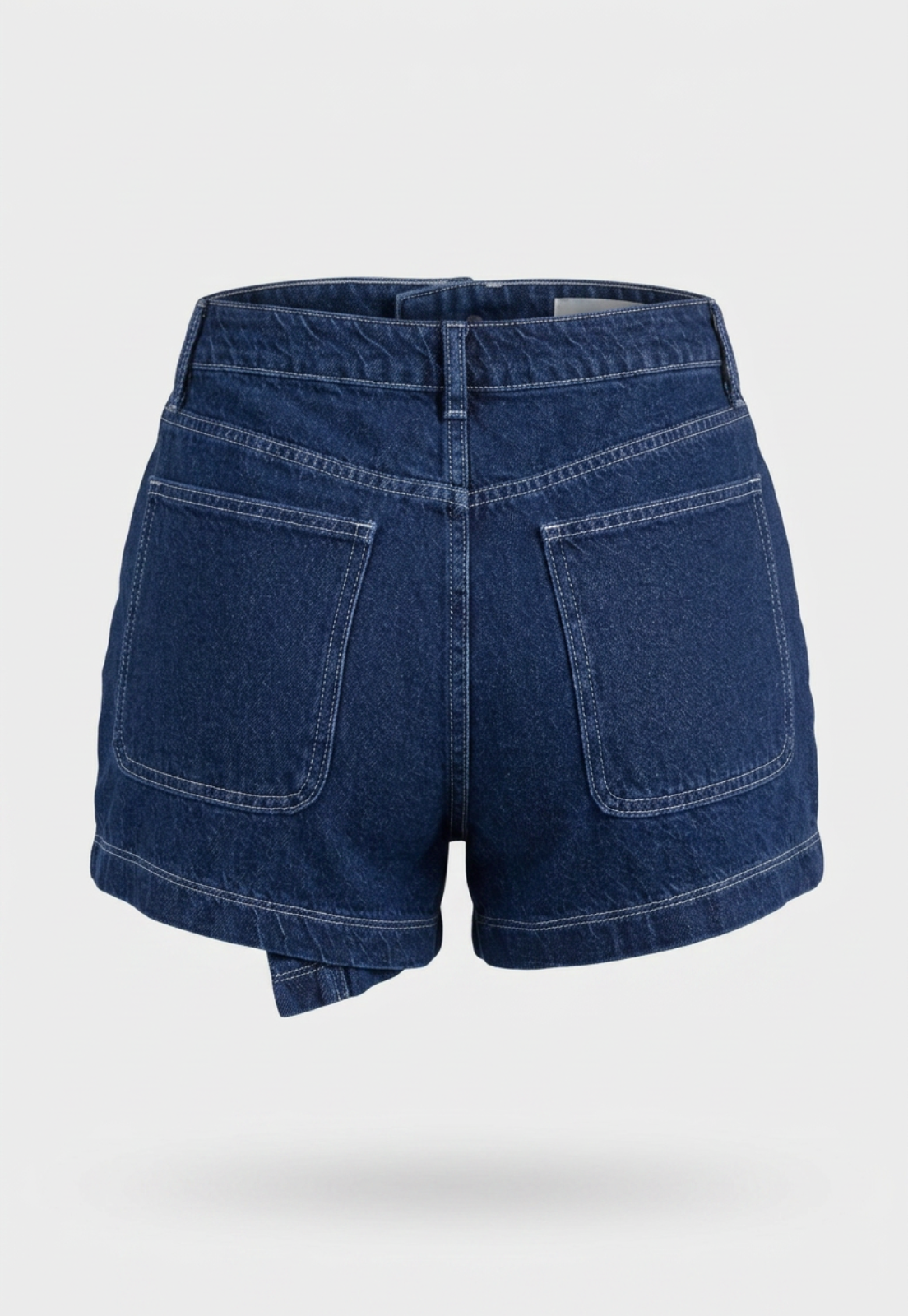 Falda Mujer Denim Raw Costuras Azul 2