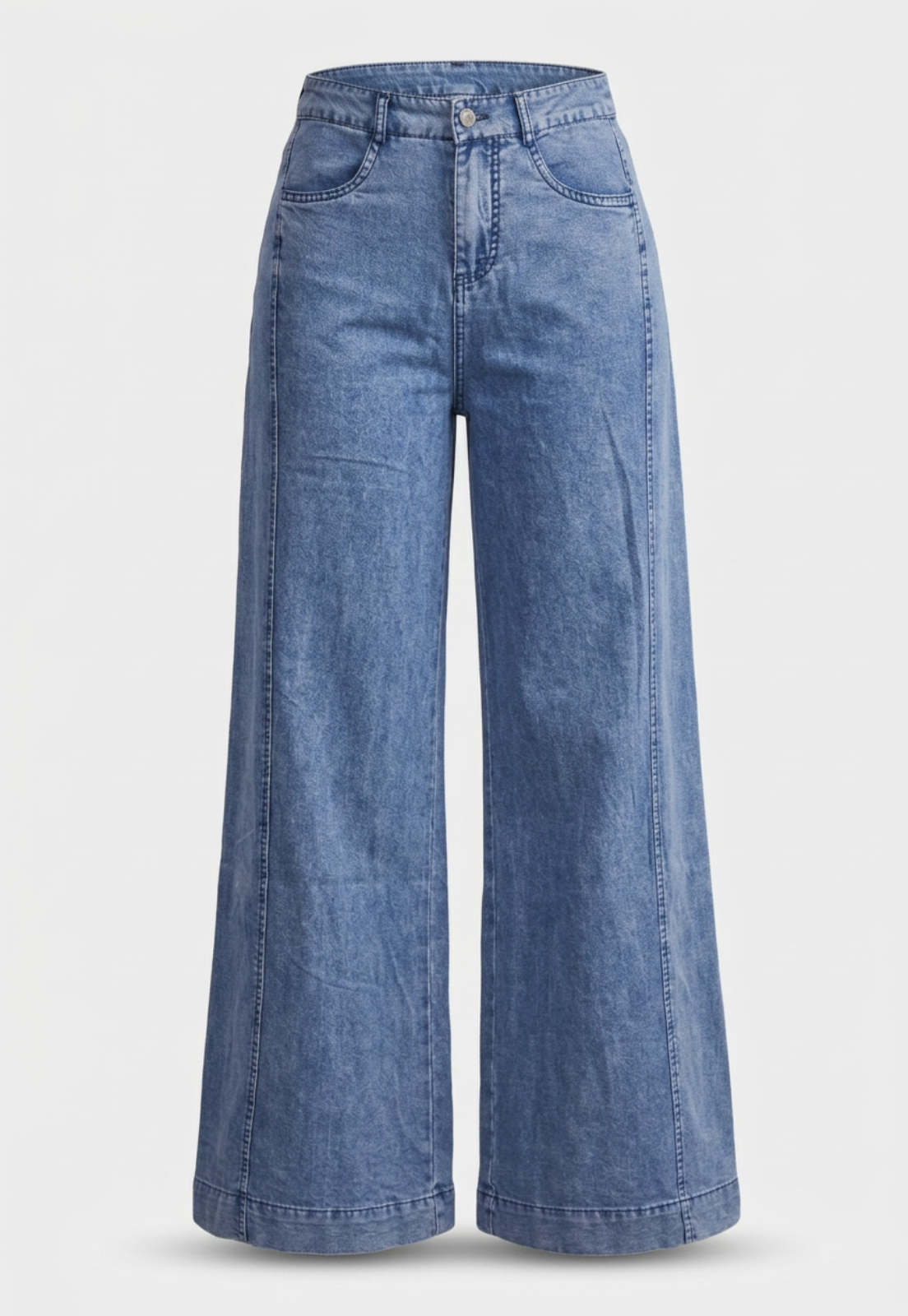 Pantalón Mujer Palazzo Lyocell Celeste 1