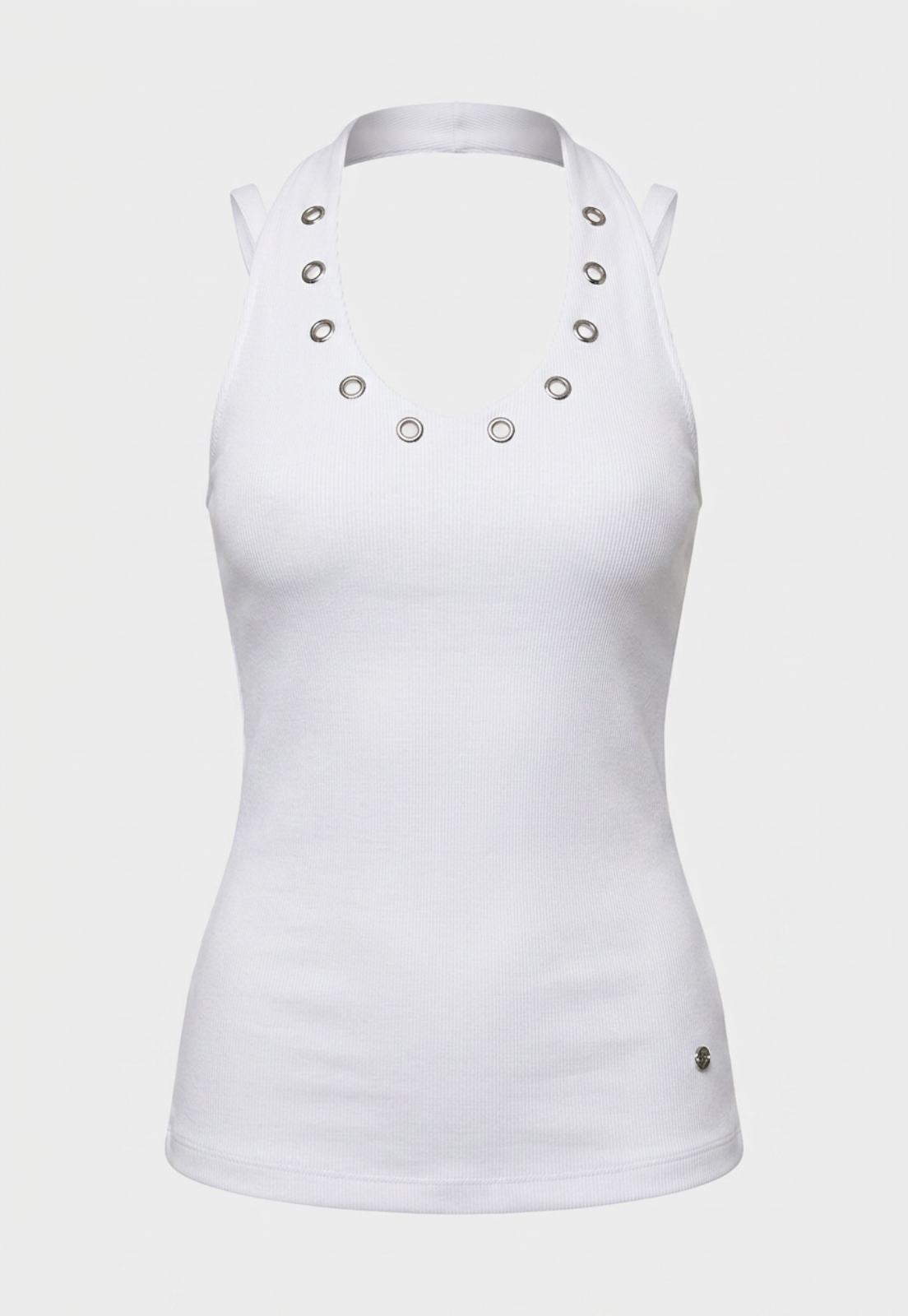 Peto Mujer Rib Halter Blanco 1