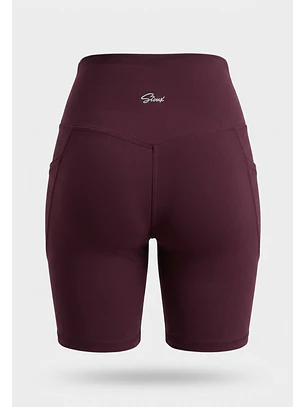 Calza Mujer Bolsillos Burdeo Training
