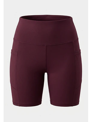Calza Mujer Bolsillos Burdeo Training