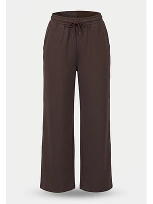 Pantalón Buzo Mujer Wide Leg Soft Café Training