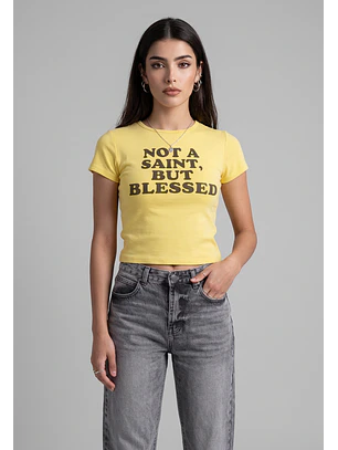 Polera Mujer Estampados Color Amarillo