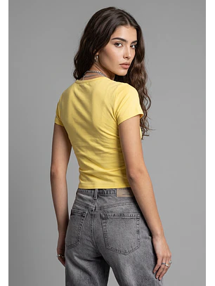 Polera Mujer Estampados Color Amarillo